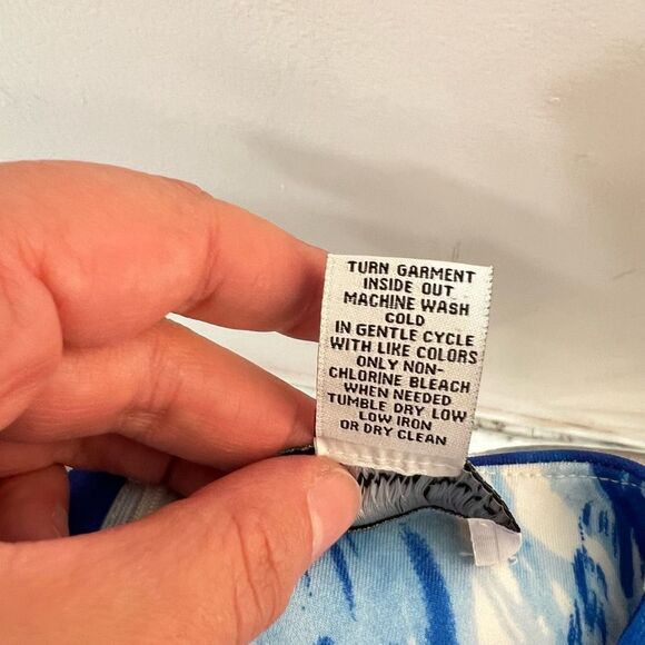 Carmen Carmen Marc valvo blue white print sheath dress size small - Picture 8 of 9